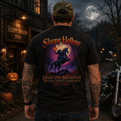 Sleepy Hollow Dead And Breakfast Shirt Funny Halloween Horror Graphic Tee Gothic Gift