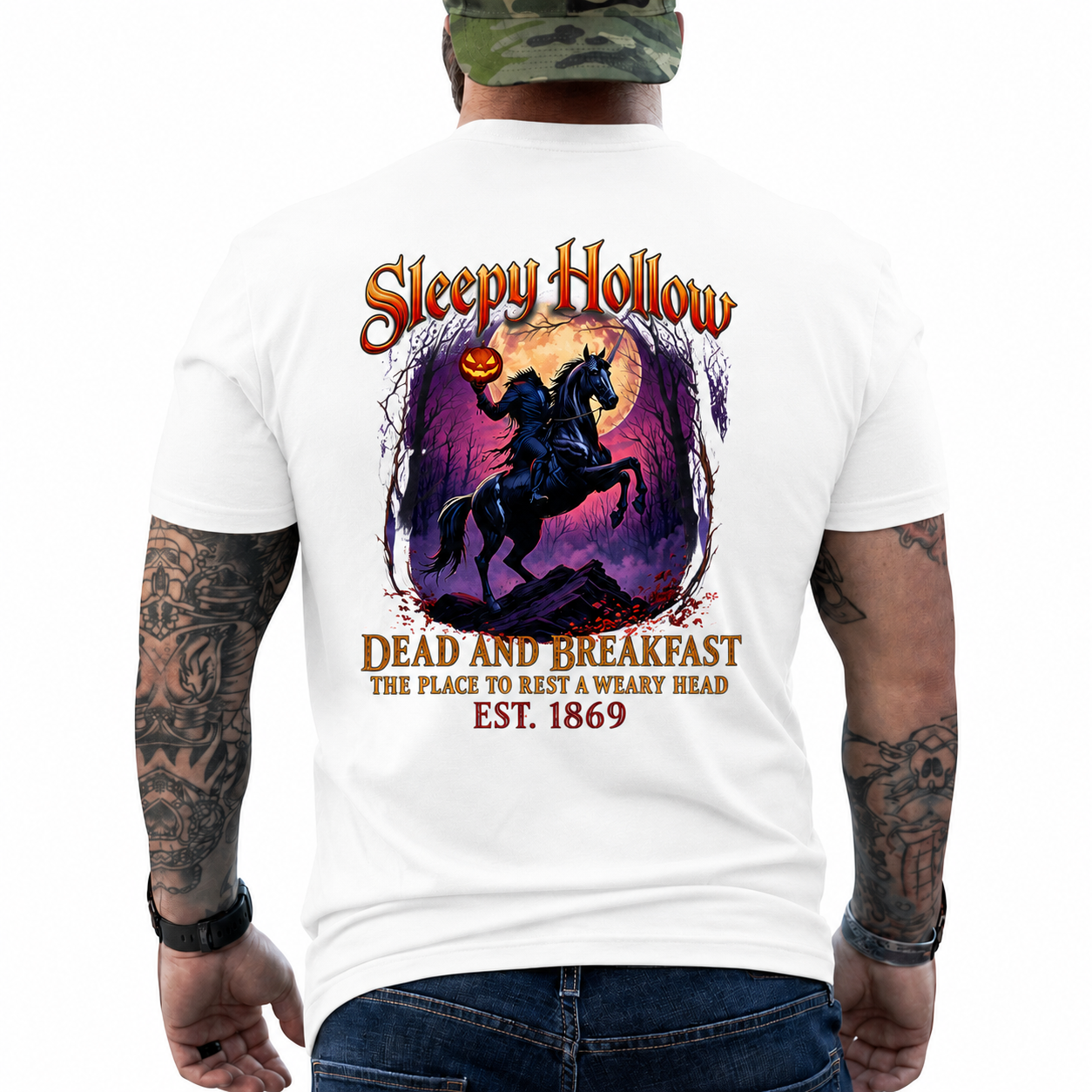 Sleepy Hollow Dead And Breakfast Shirt Funny Halloween Horror Graphic Tee Gothic Gift
