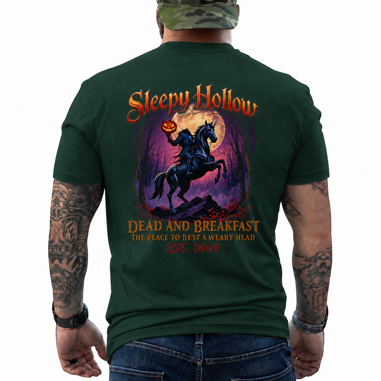 Sleepy Hollow Dead And Breakfast Shirt Funny Halloween Horror Graphic Tee Gothic Gift