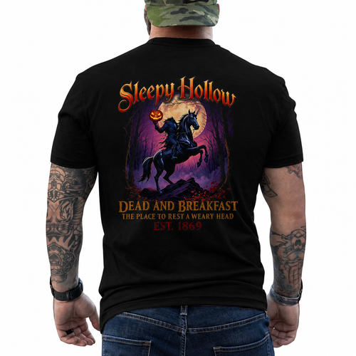 Sleepy Hollow Dead And Breakfast Shirt Funny Halloween Horror Graphic Tee Gothic Gift