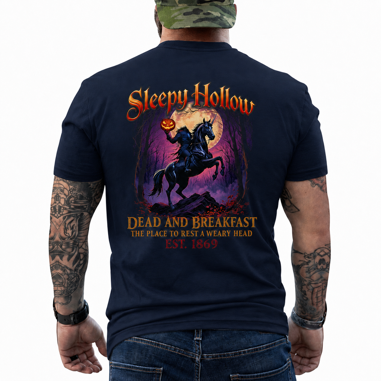 Sleepy Hollow Dead And Breakfast Shirt Funny Halloween Horror Graphic Tee Gothic Gift