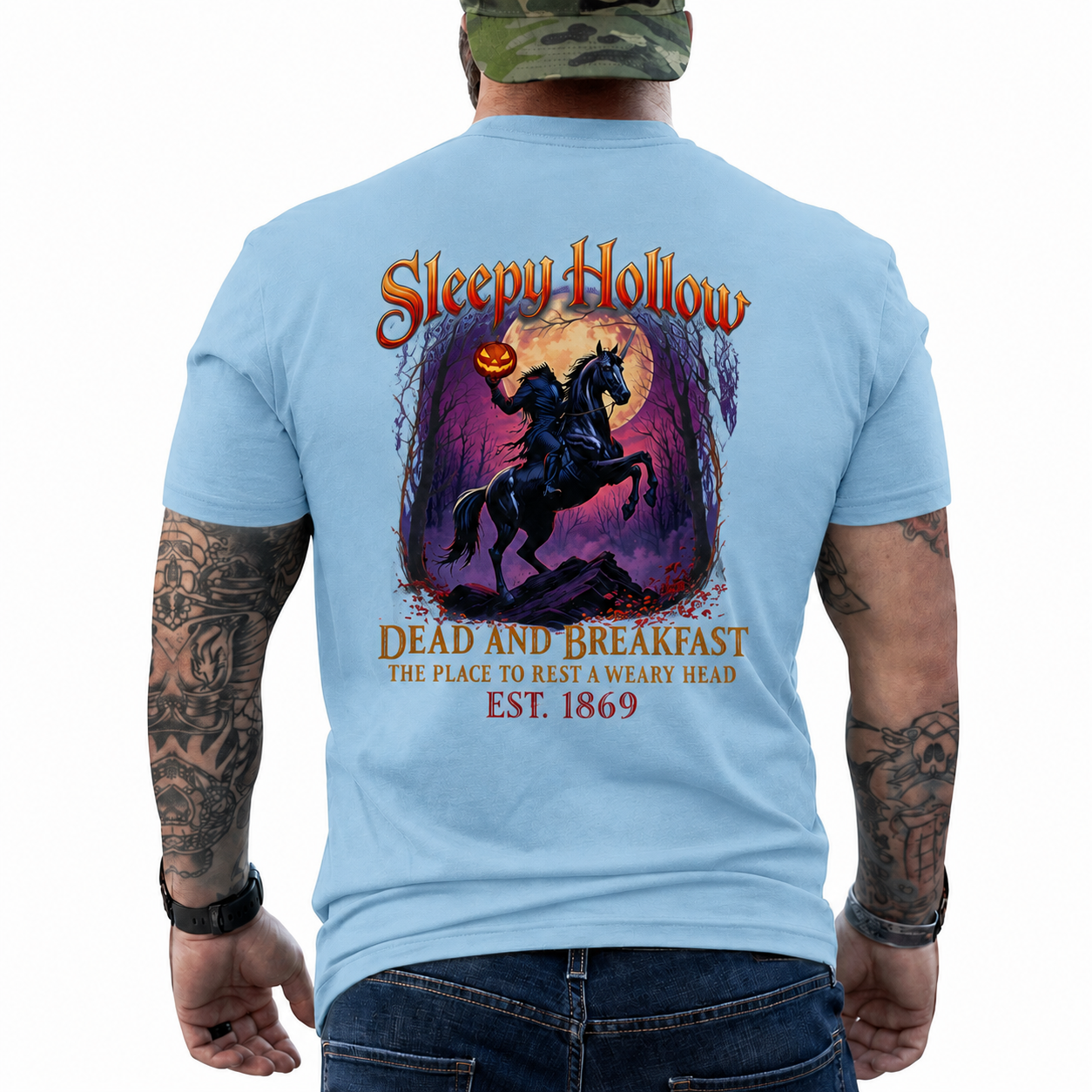 Sleepy Hollow Dead And Breakfast Shirt Funny Halloween Horror Graphic Tee Gothic Gift