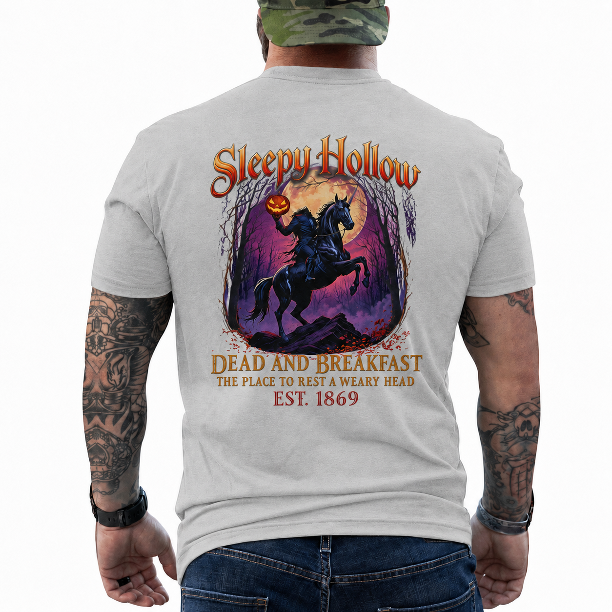 Sleepy Hollow Dead And Breakfast Shirt Funny Halloween Horror Graphic Tee Gothic Gift