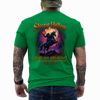 Sleepy Hollow Dead And Breakfast Shirt Funny Halloween Horror Graphic Tee Gothic Gift