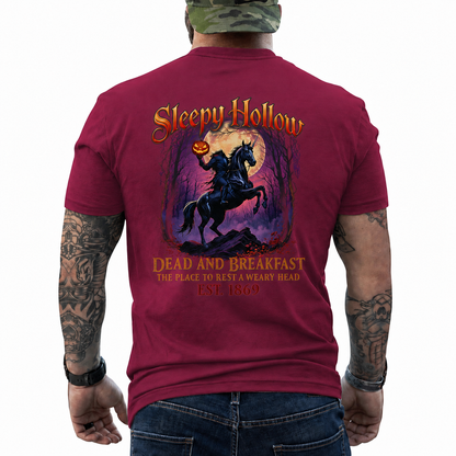 Sleepy Hollow Dead And Breakfast Shirt Funny Halloween Horror Graphic Tee Gothic Gift