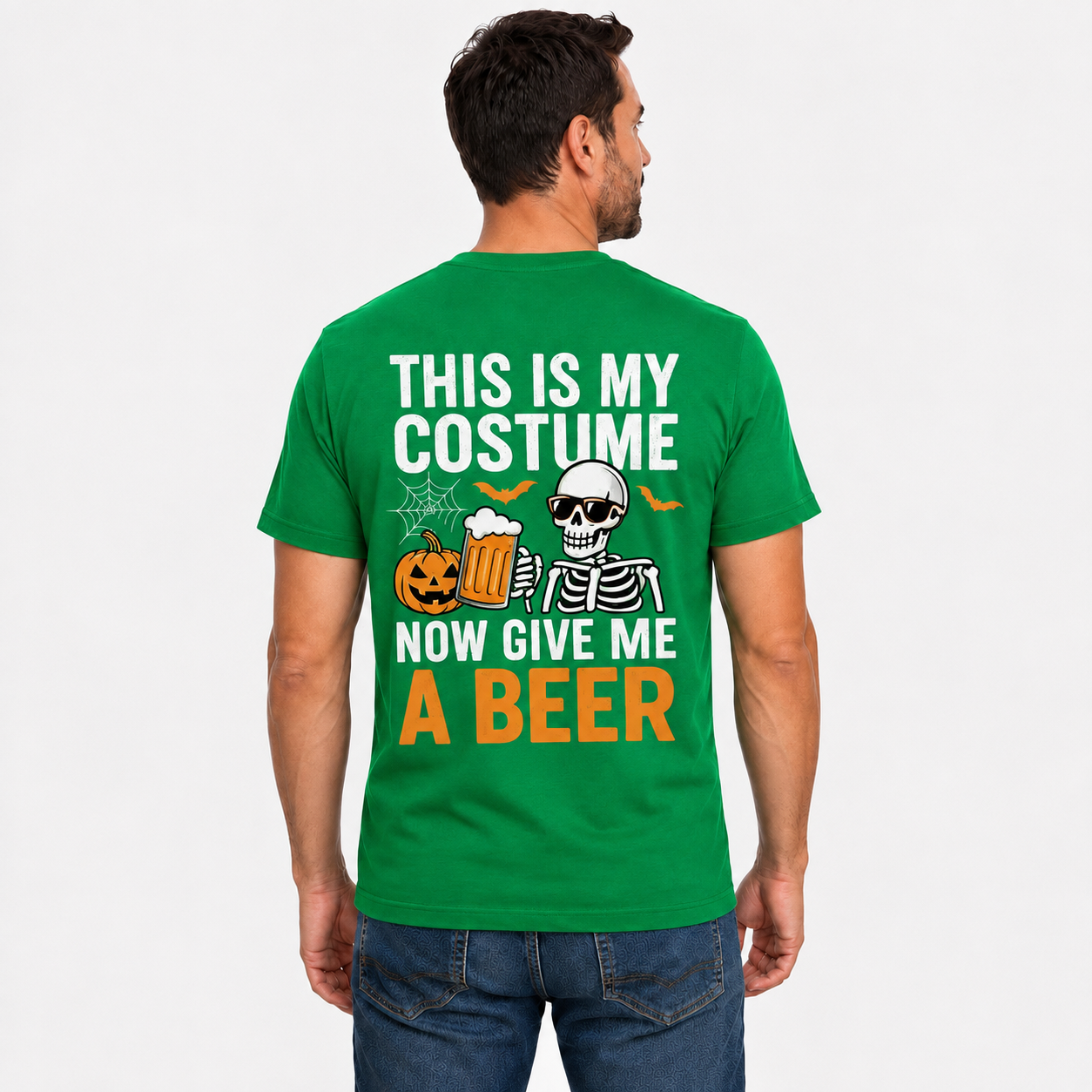 This Is My Costume Now Give Me A Beer Shirt Funny Skeleton Halloween Graphic Tee Beer Lover Gift