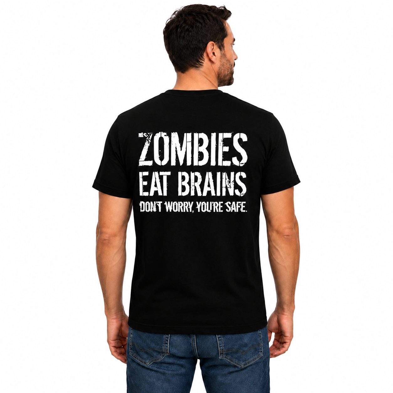 Zombies Eat Brains Shirt Funny Zombie Halloween Graphic Tee Horror Costume Gift For Adults