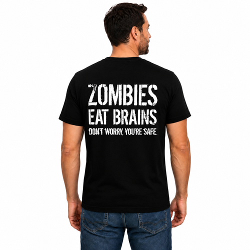Zombies Eat Brains Shirt Funny Zombie Halloween Graphic Tee Horror Costume Gift For Adults
