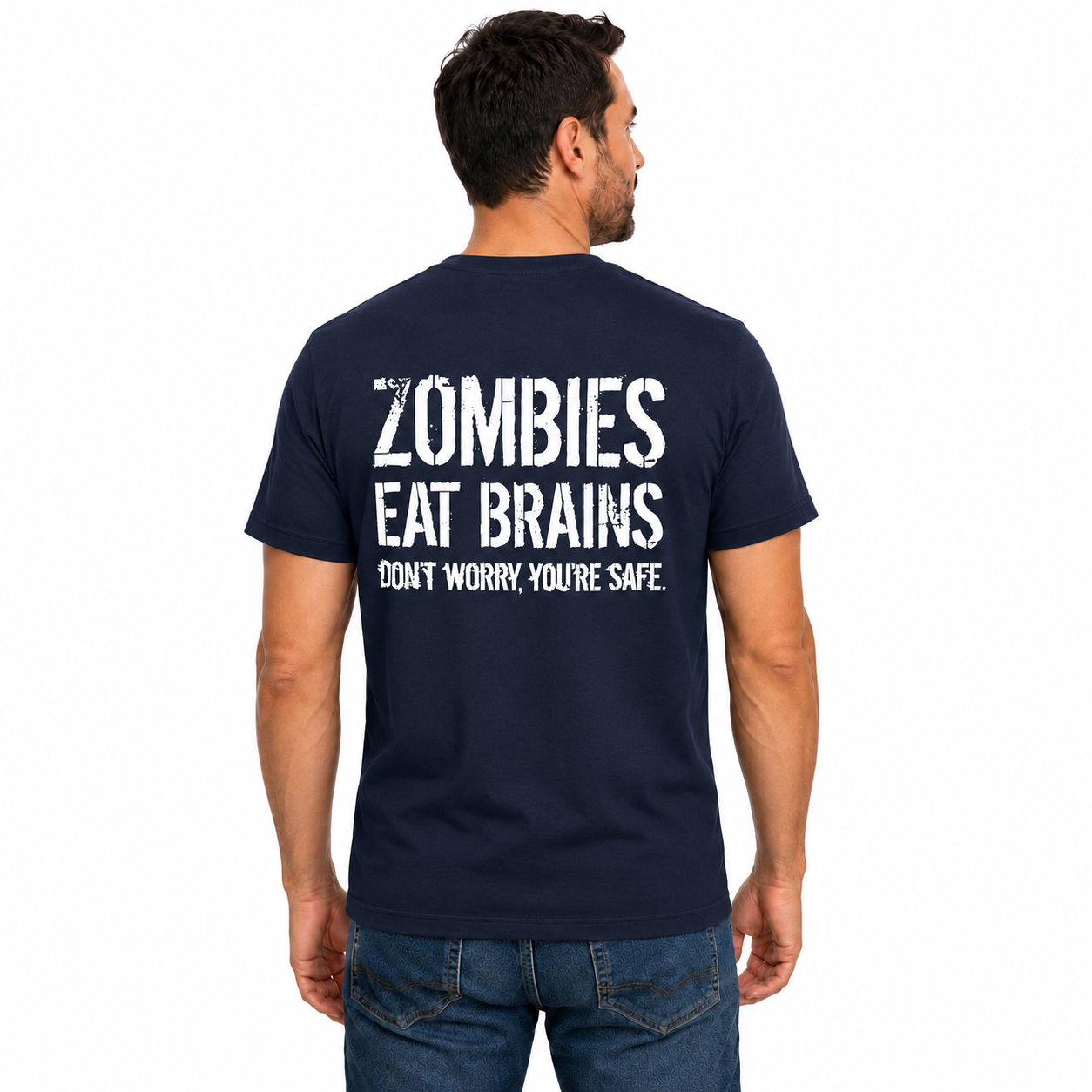 Zombies Eat Brains Shirt Funny Zombie Halloween Graphic Tee Horror Costume Gift For Adults