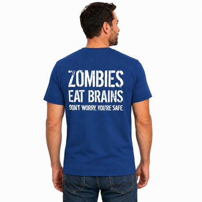 Zombies Eat Brains Shirt Funny Zombie Halloween Graphic Tee Horror Costume Gift For Adults