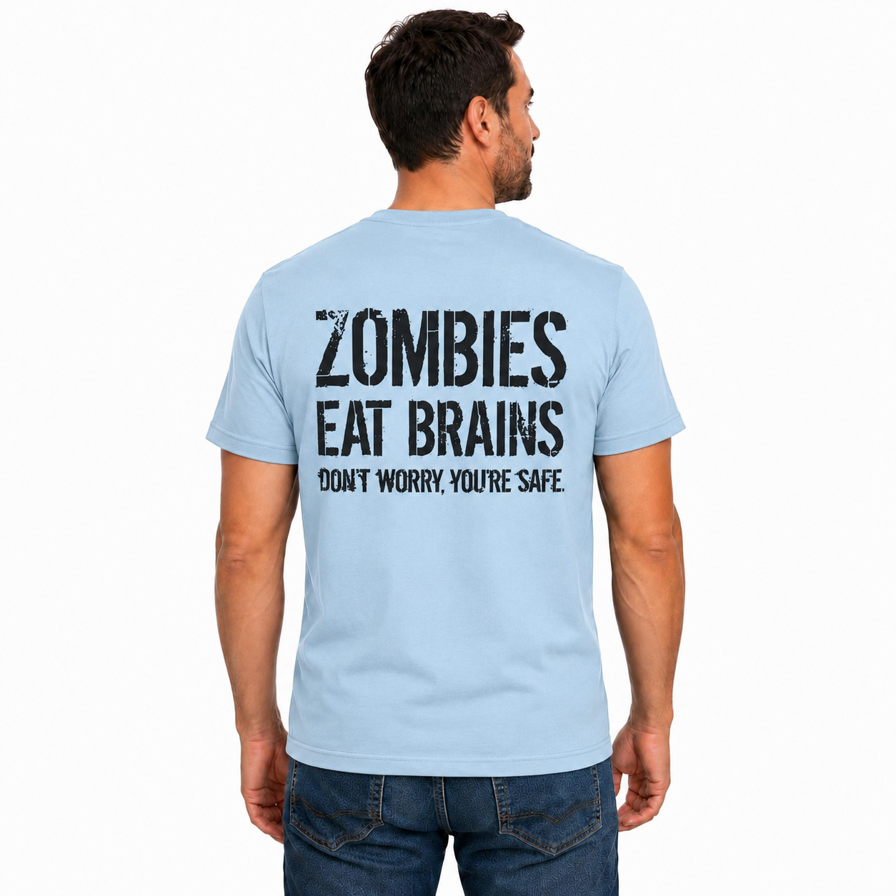 Zombies Eat Brains Shirt Funny Zombie Halloween Graphic Tee Horror Costume Gift For Adults