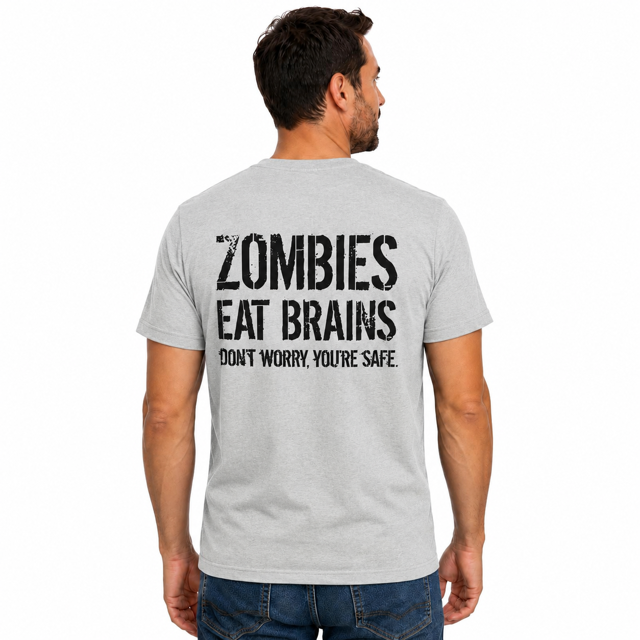 Zombies Eat Brains Shirt Funny Zombie Halloween Graphic Tee Horror Costume Gift For Adults