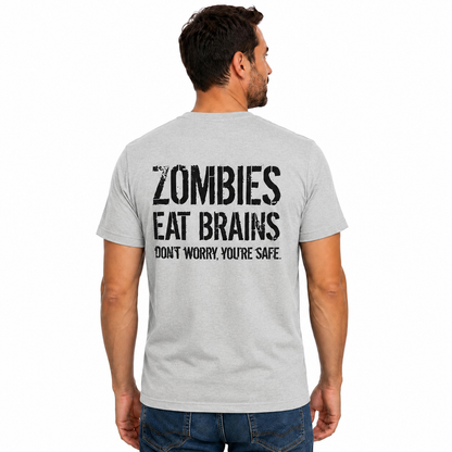 Zombies Eat Brains Shirt Funny Zombie Halloween Graphic Tee Horror Costume Gift For Adults
