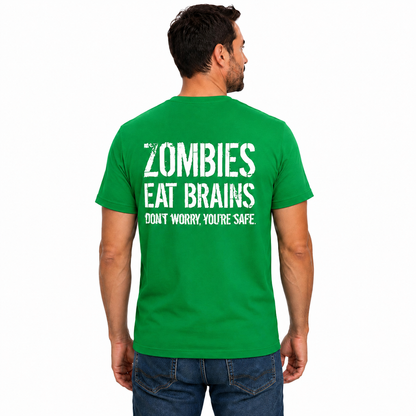 Zombies Eat Brains Shirt Funny Zombie Halloween Graphic Tee Horror Costume Gift For Adults