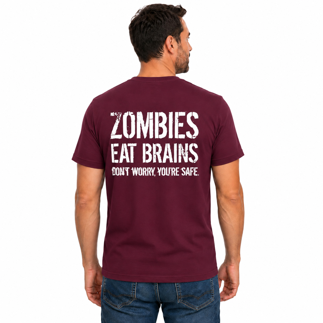 Zombies Eat Brains Shirt Funny Zombie Halloween Graphic Tee Horror Costume Gift For Adults
