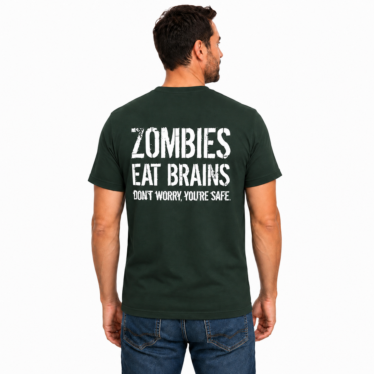 Zombies Eat Brains Shirt Funny Zombie Halloween Graphic Tee Horror Costume Gift For Adults