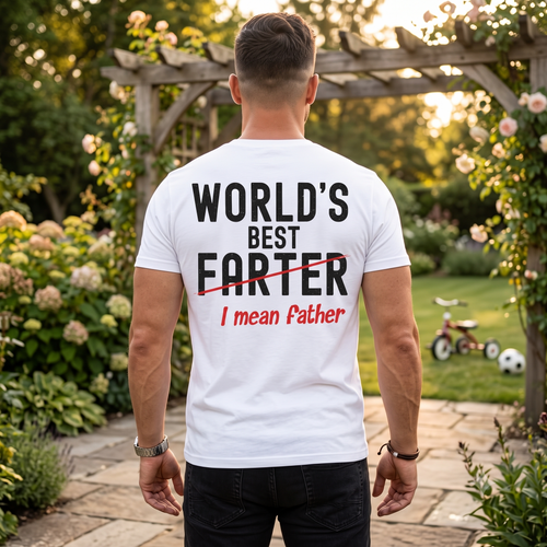 World's Best Farter I Mean Father Shirt Funny Dad Graphic Tee Father's Day Gift For Dad