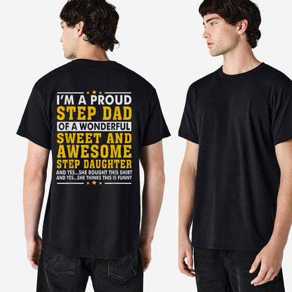 Funny Step Dad Father's Day Shirt Best Stepdad Ever Graphic Tee Gift For Bonus Dad