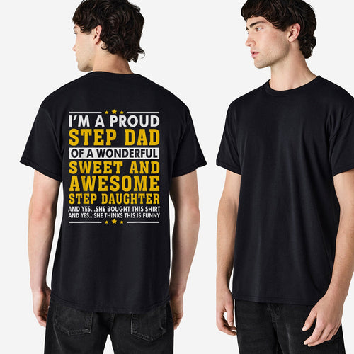 Funny Step Dad Father's Day Shirt Best Stepdad Ever Graphic Tee Gift For Bonus Dad
