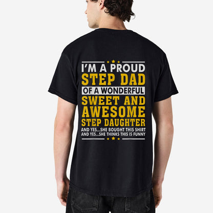 Funny Step Dad Father's Day Shirt Best Stepdad Ever Graphic Tee Gift For Bonus Dad