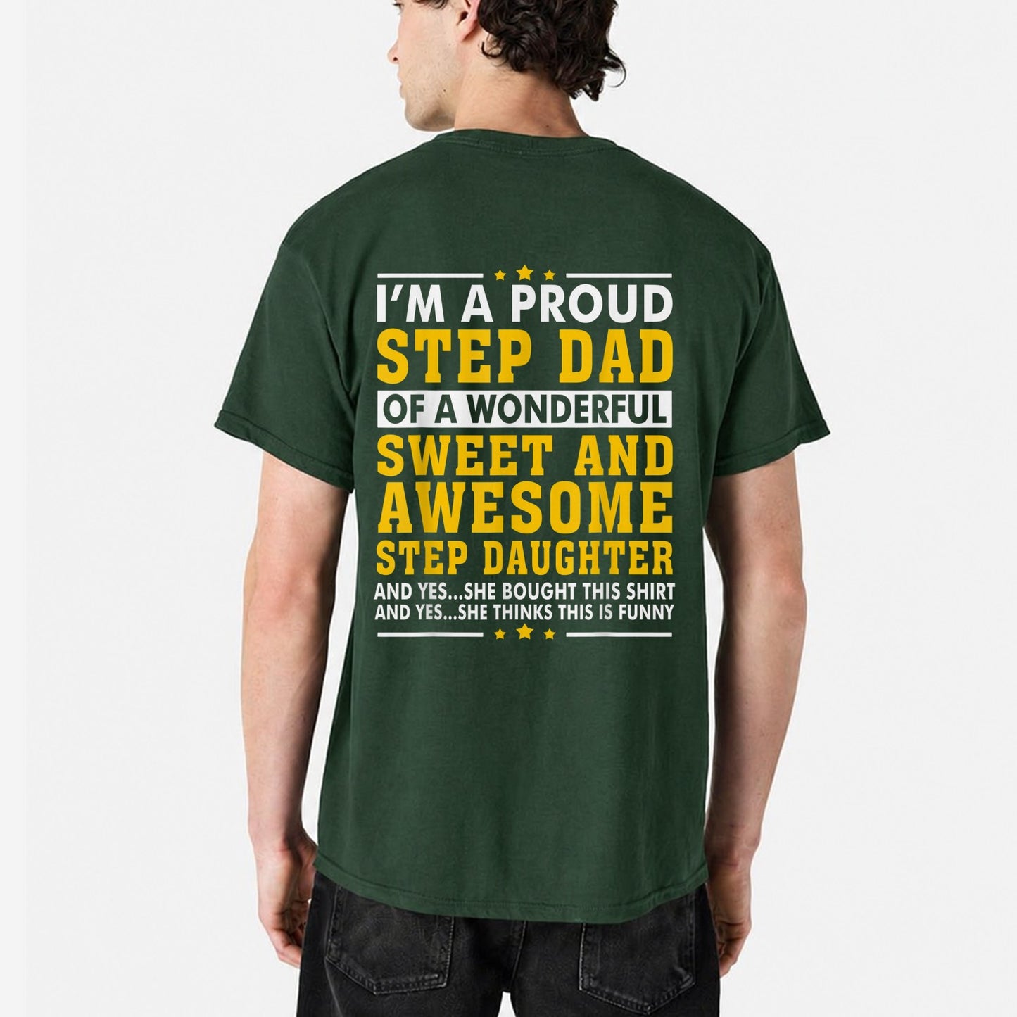 Funny Step Dad Father's Day Shirt Best Stepdad Ever Graphic Tee Gift For Bonus Dad