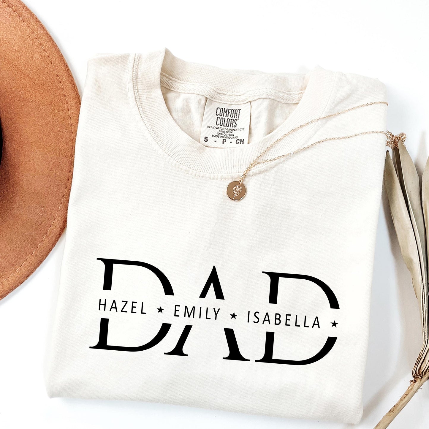 Personalized Comfort Colors® Dad Shirt With Kids Names, Make Your Own Fathers Day Shirt, Custom New Dad T-shirt, Pregnancy Reveal Present