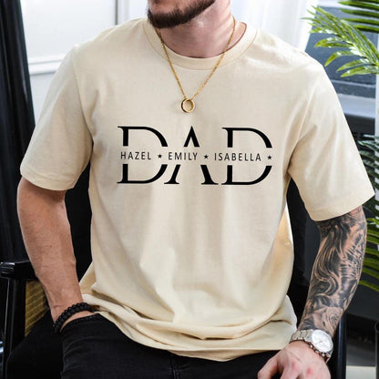 Personalized Comfort Colors® Dad Shirt With Kids Names, Make Your Own Fathers Day Shirt, Custom New Dad T-shirt, Pregnancy Reveal Present