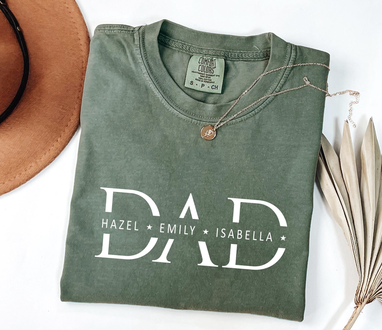 Personalized Comfort Colors® Dad Shirt With Kids Names, Make Your Own Fathers Day Shirt, Custom New Dad T-shirt, Pregnancy Reveal Present