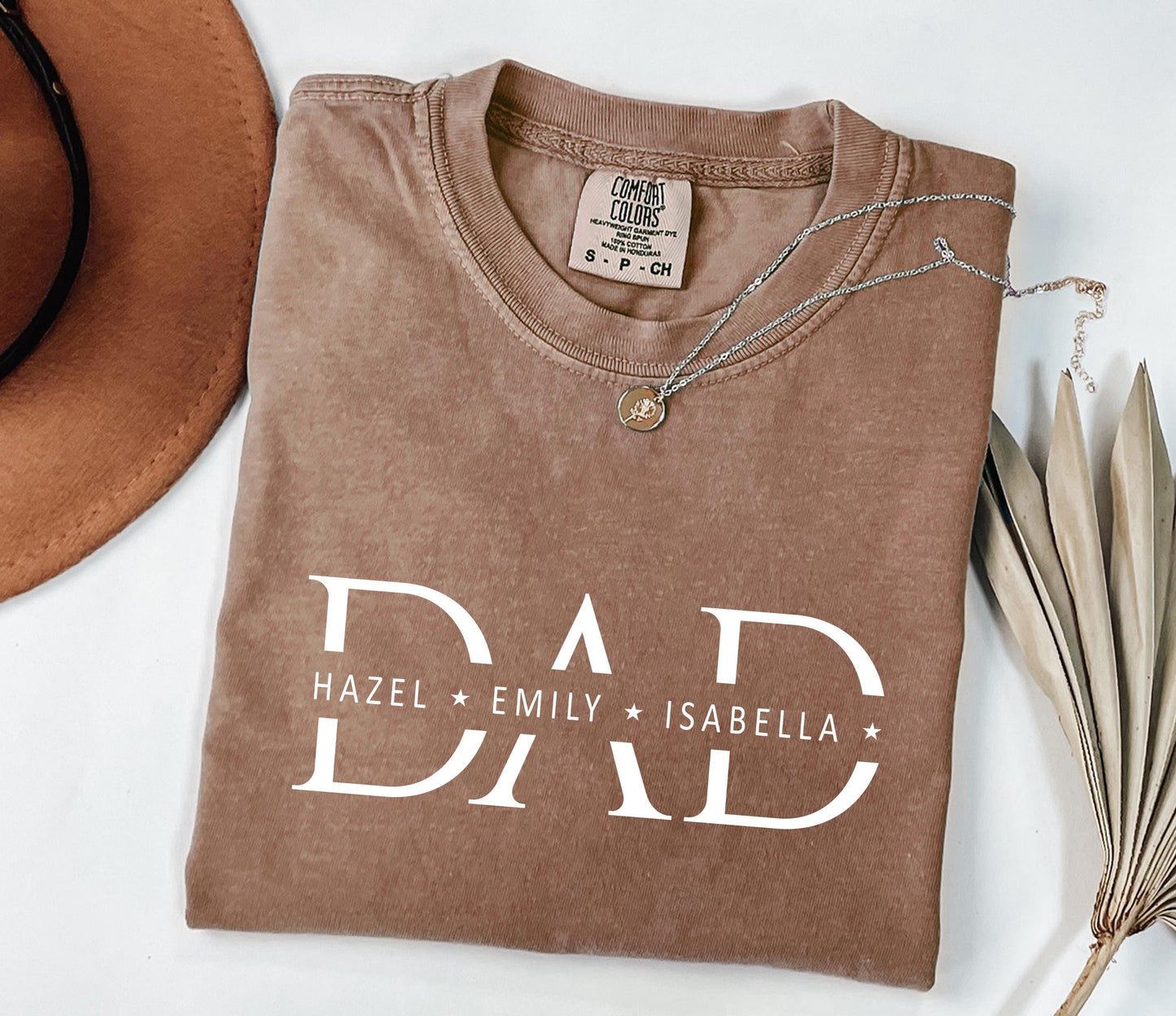 Personalized Comfort Colors® Dad Shirt With Kids Names, Make Your Own Fathers Day Shirt, Custom New Dad T-shirt, Pregnancy Reveal Present