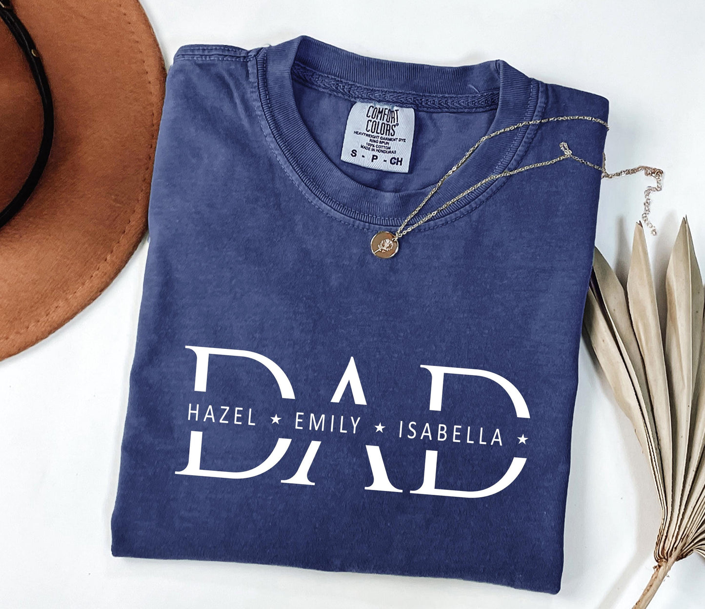 Personalized Comfort Colors® Dad Shirt With Kids Names, Make Your Own Fathers Day Shirt, Custom New Dad T-shirt, Pregnancy Reveal Present