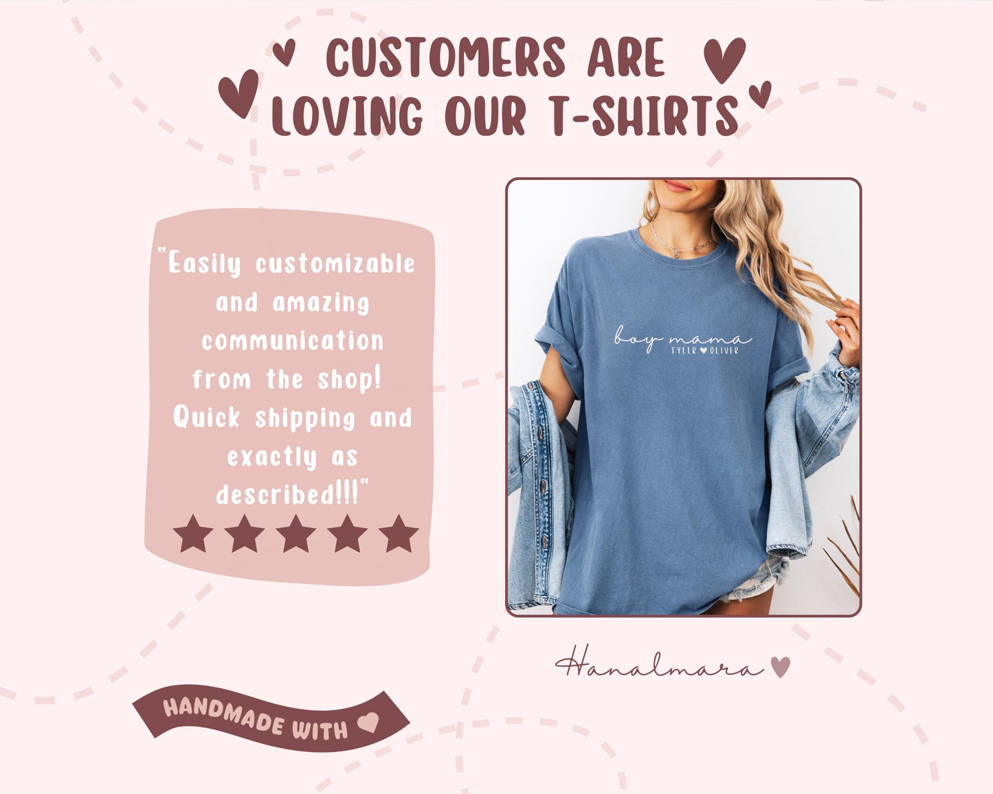 Comfort Colors® Boy Mama Shirt, Personalized Mom Of Boys Tee, Custom Mothers Day Gift For Boy Mom Minimalist Script