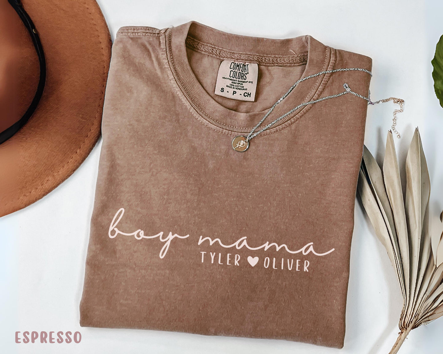 Comfort Colors® Boy Mama Shirt, Personalized Mom Of Boys Tee, Custom Mothers Day Gift For Boy Mom Minimalist Script