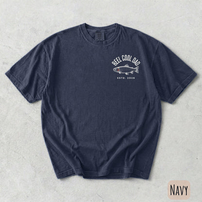 Reel Cool Dad T-Shirt, Custom Fishing Dad Shirt, Funny Gift for Fisherman