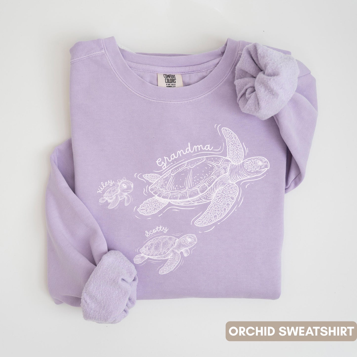 Personalized Grandma Turtle Sweatshirt Comfort Colors®, Custom Sea Turtle Shirt With Kids Names, Mothers Day Gift For Grandma Family Gift