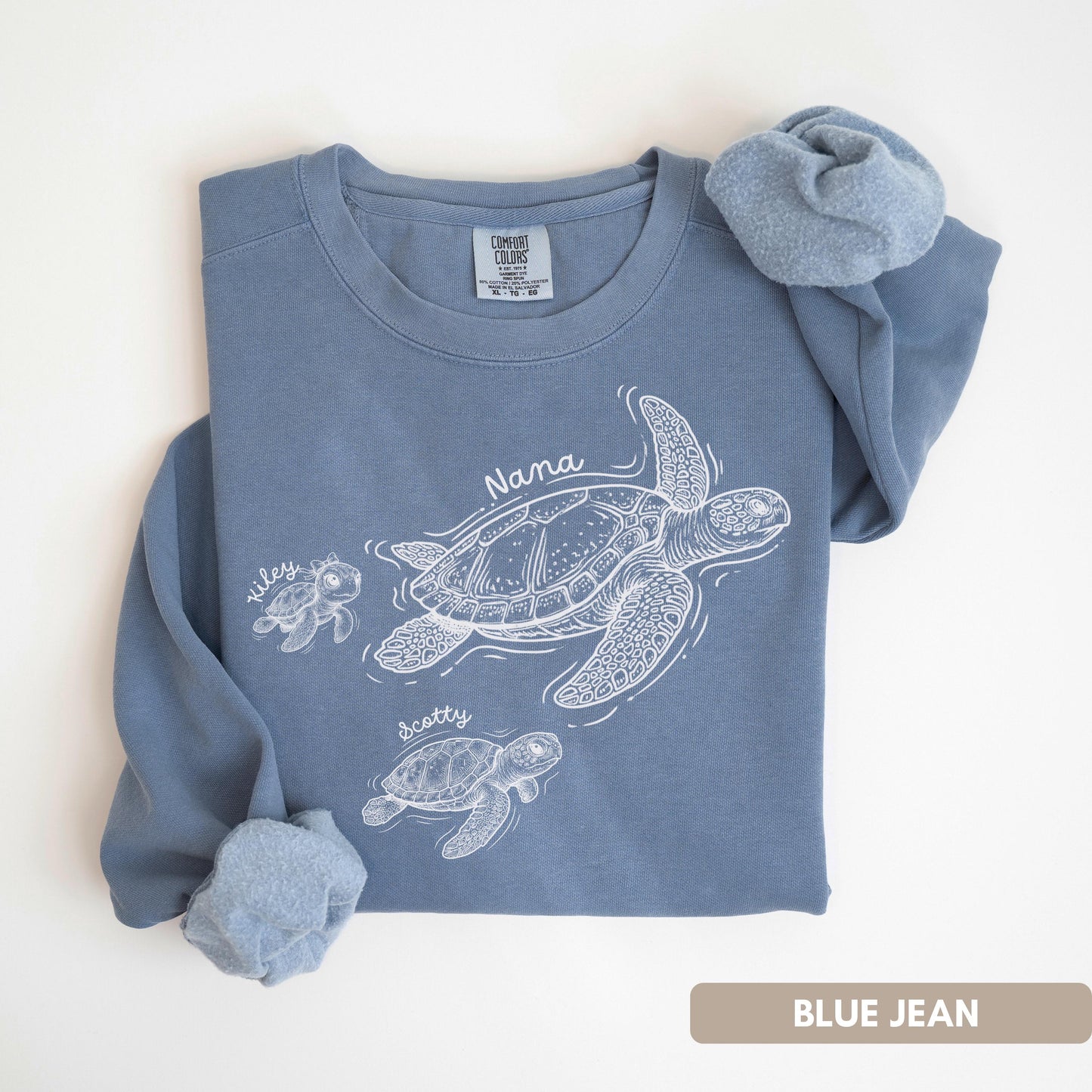 Personalized Grandma Turtle Sweatshirt Comfort Colors®, Custom Sea Turtle Shirt With Kids Names, Mothers Day Gift For Grandma Family Gift