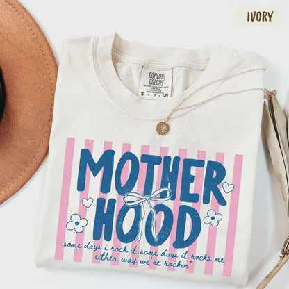 Comfort Colors®Retro Motherhood Shirt, Trendy Mama Shirt, Mom Life Tee, Oversized Graphic Mom T-Shirt, Cool Mom Club Shirt, Mothers Day Gift