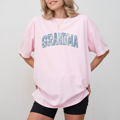 Comfort Colors® Grandma T-Shirt, Faux Patchwork Floral Daisy Print