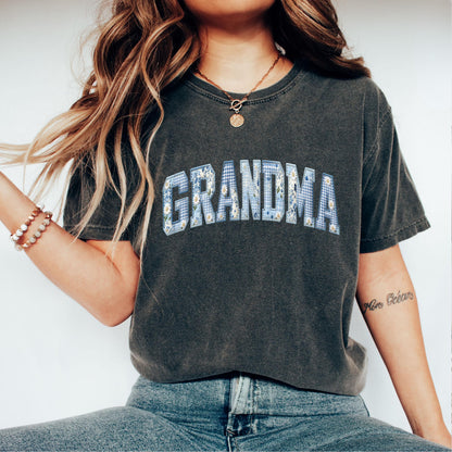 Comfort Colors® Grandma T-Shirt, Faux Patchwork Floral Daisy Print