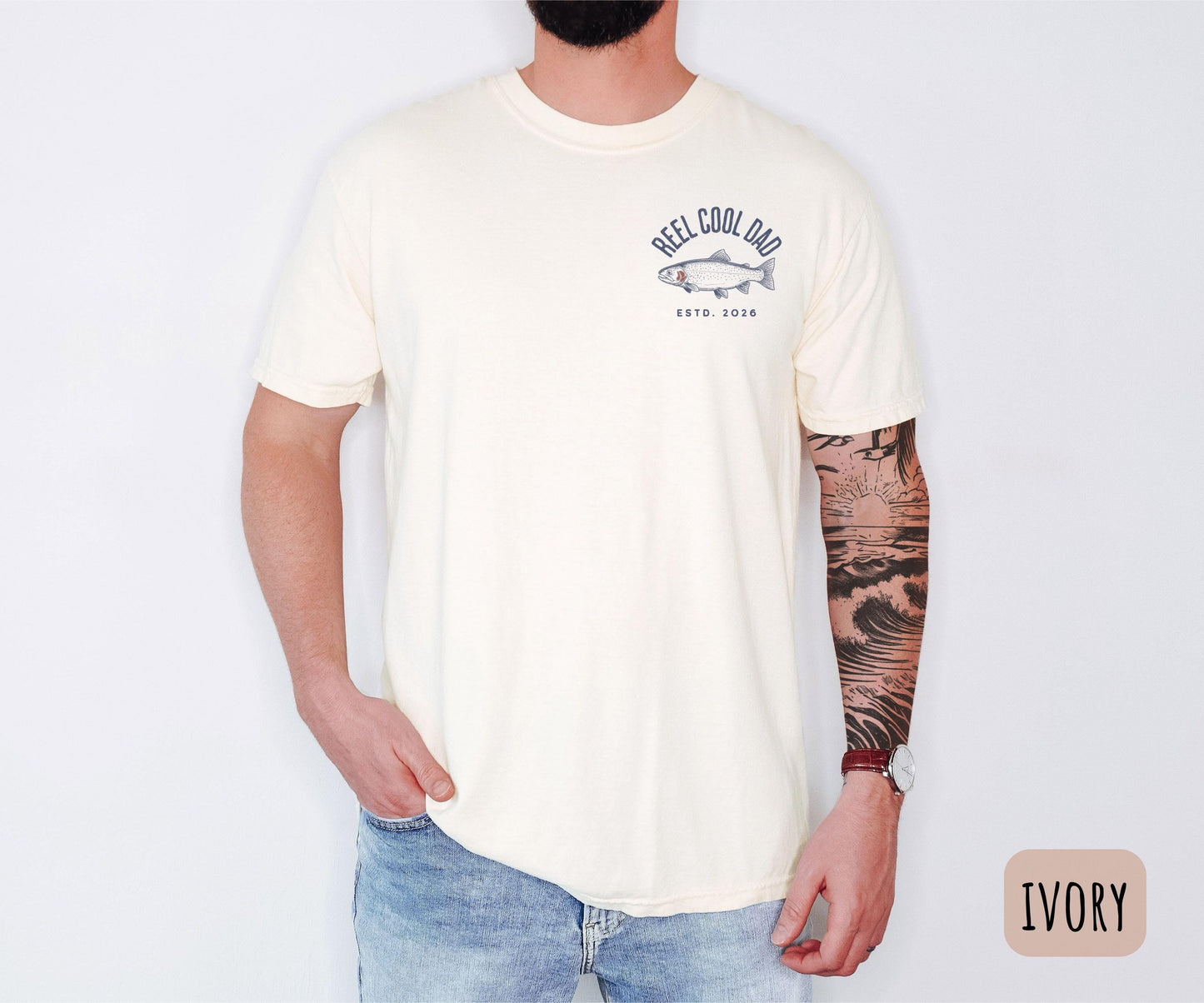 Reel Cool Dad T-Shirt, Custom Fishing Dad Shirt, Funny Gift for Fisherman