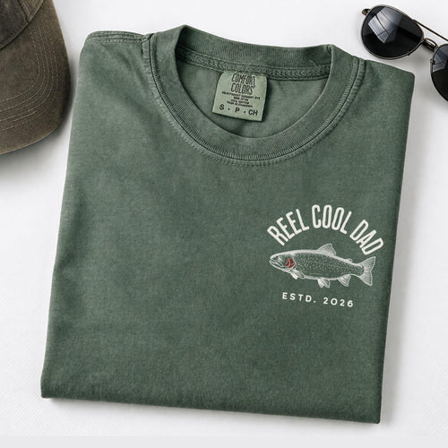 Reel Cool Dad T-Shirt, Custom Fishing Dad Shirt, Funny Gift for Fisherman