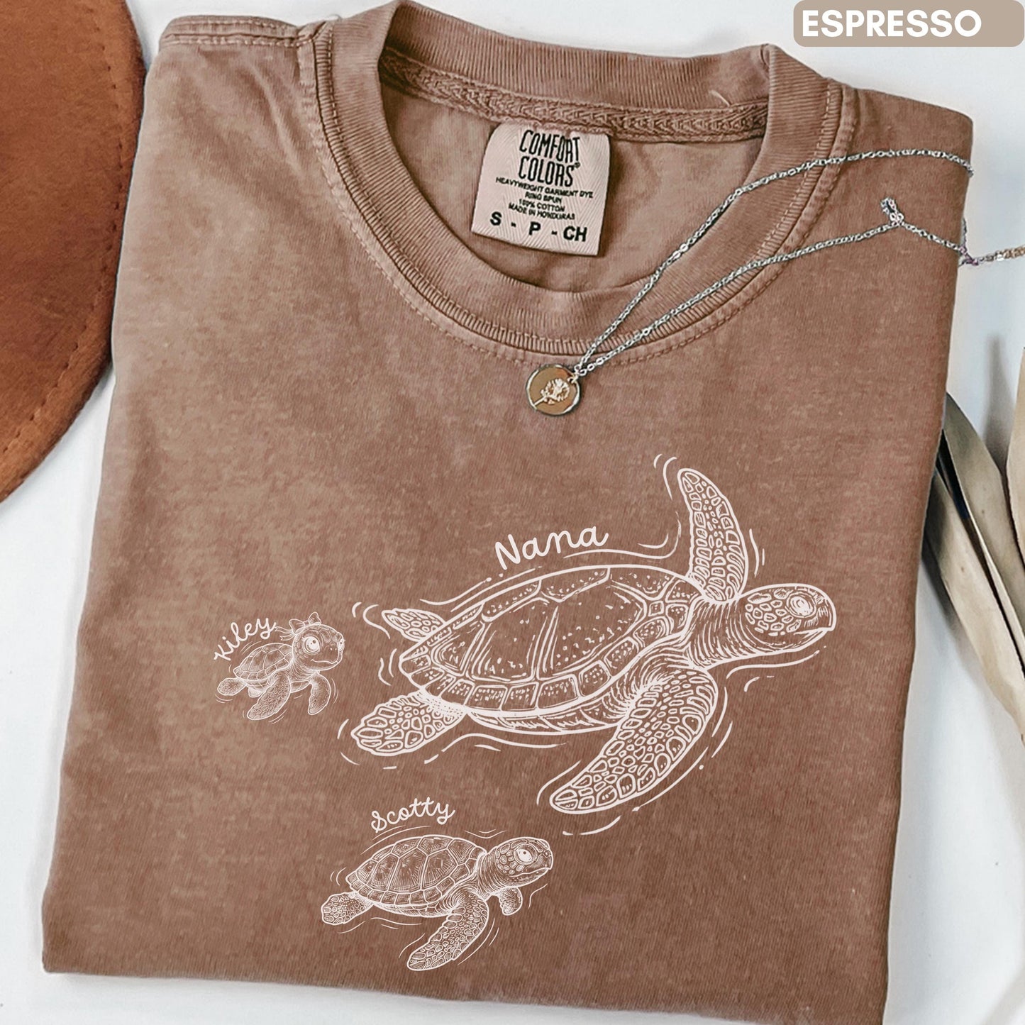 Personalized Grandma Turtle Sweatshirt Comfort Colors®, Custom Sea Turtle Shirt With Kids Names, Mothers Day Gift For Grandma Family Gift