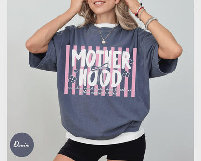 Comfort Colors®Retro Motherhood Shirt, Trendy Mama Shirt, Mom Life Tee, Oversized Graphic Mom T-Shirt, Cool Mom Club Shirt, Mothers Day Gift