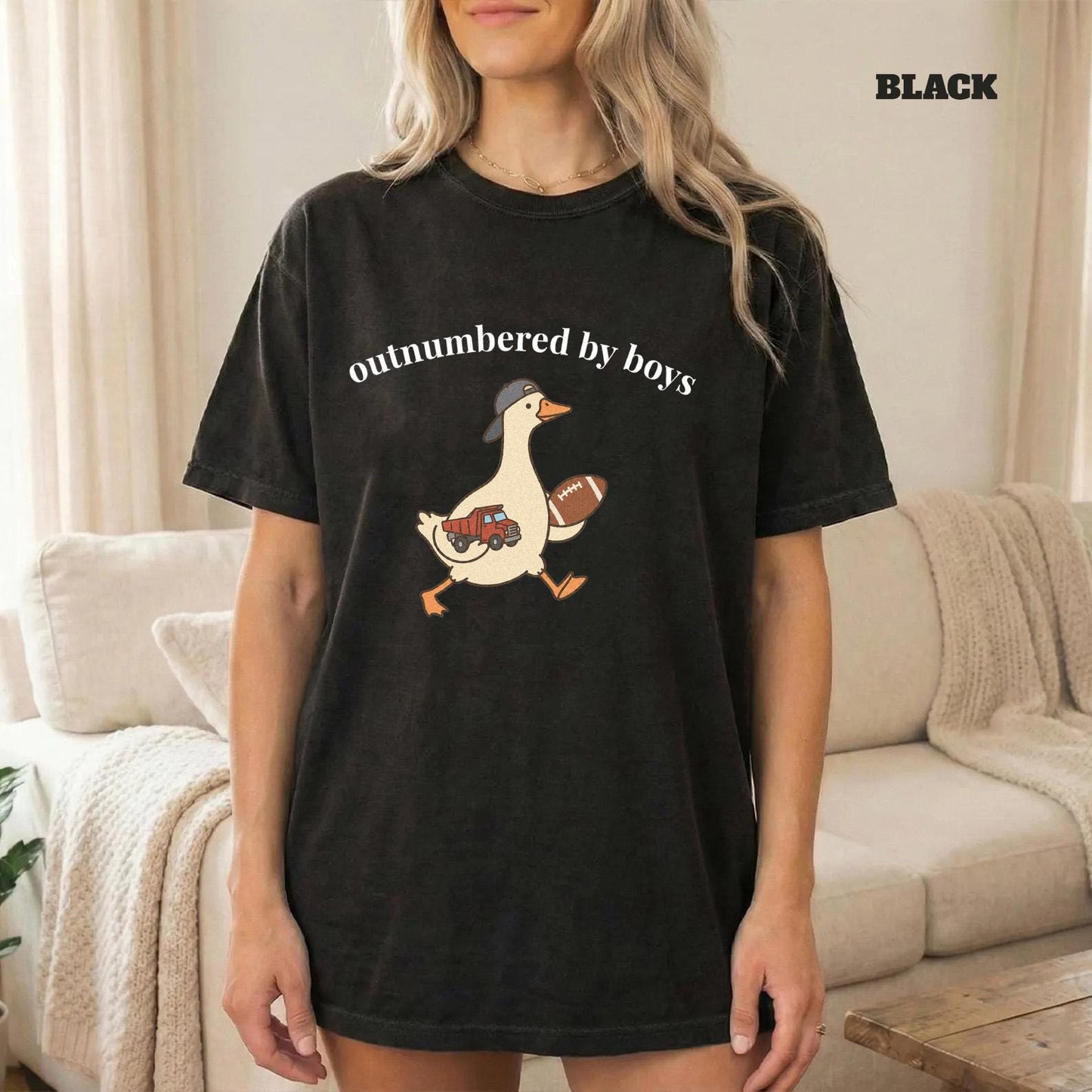 Outnumbered By Boys Shirt, Funny Boy Mom Tee, Comfort Colors Goose Boy Mom Shirt, Gift for Mom of Boys, Chaos Coordinator Tee, Mom of Sons