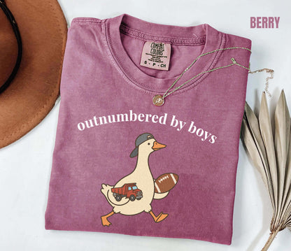 Outnumbered By Boys Shirt, Funny Boy Mom Tee, Comfort Colors Goose Boy Mom Shirt, Gift for Mom of Boys, Chaos Coordinator Tee, Mom of Sons