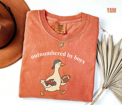 Outnumbered By Boys Shirt, Funny Boy Mom Tee, Comfort Colors Goose Boy Mom Shirt, Gift for Mom of Boys, Chaos Coordinator Tee, Mom of Sons