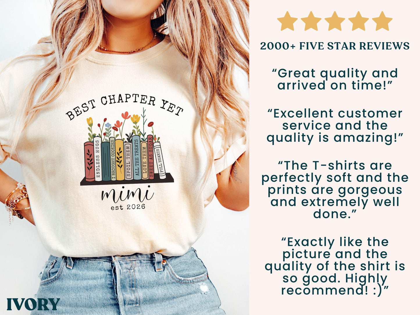 The Best Chapter Yet Grandma Announcement Shirt Personalized Grandma Mothers Day Gift Comfort Colors Grandma Gift for Grandma Book Lover