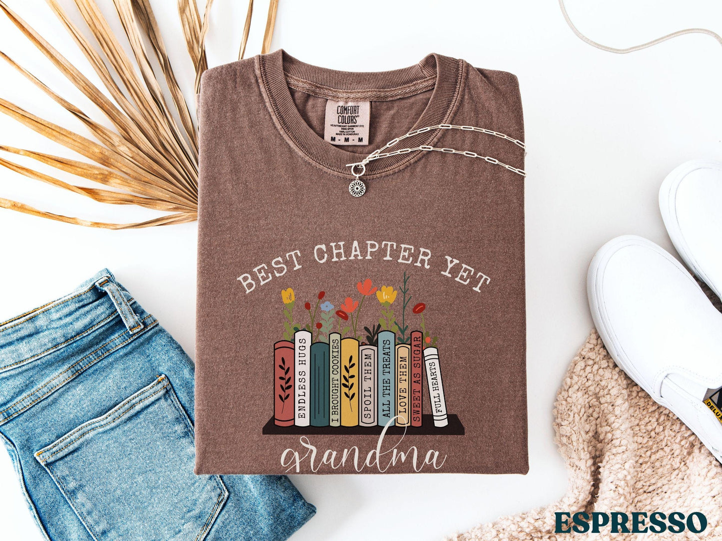 The Best Chapter Yet Grandma Announcement Shirt Personalized Grandma Mothers Day Gift Comfort Colors Grandma Gift for Grandma Book Lover