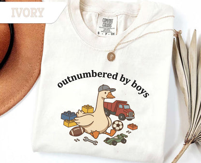 Funny Boy Mom Shirt, Outnumbered By Boys, Silly Goose Tee, Mothers Day Gift, Mom Of Boys Top, Comfort Colors Apparel, Chaotic Motherhood