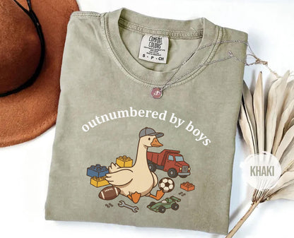 Funny Boy Mom Shirt, Outnumbered By Boys, Silly Goose Tee, Mothers Day Gift, Mom Of Boys Top, Comfort Colors Apparel, Chaotic Motherhood