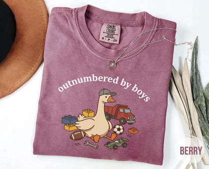 Funny Boy Mom Shirt, Outnumbered By Boys, Silly Goose Tee, Mothers Day Gift, Mom Of Boys Top, Comfort Colors Apparel, Chaotic Motherhood